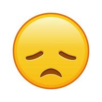 besviken ansikte stor storlek av gul emoji leende vektor