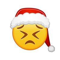 weihnachten hartnäckiger gesichtsausdruck große größe des gelben emoji-lächelns vektor