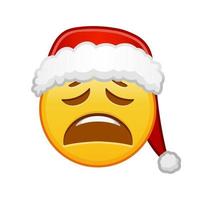 weihnachtsmüdes gesicht große größe des gelben emoji-lächelns vektor