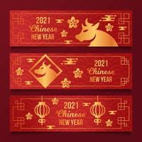 kinesiskt nyår banner vektor