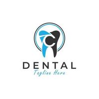 dental hälsa vektor illustration logotyp med brev c