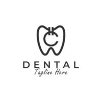 dental hälsa vektor illustration logotyp med brev c