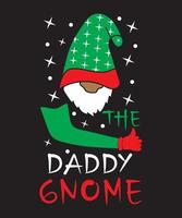 die daddy gnome t-shirt designvorlage vektor