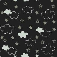 Stern mit nahtlosem Vektorillustrations-Musterhintergrund der Wolke. Design für die Verwendung als Hintergrund für Textildruck, Geschenkpapier und andere. vektor