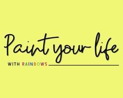 måla din liv med regnbågar typografi citat vektor illustration design isolerat på gul bakgrund