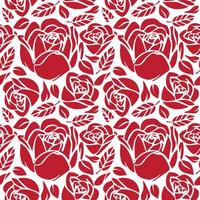 rote Rose floral nahtlose Vektor-Illustration-Muster-Hintergrund. Design für den Einsatz auf Textildruck, Geschenkpapier und anderen Hintergründen. Grafikdesign für Frühlingsblumen vektor