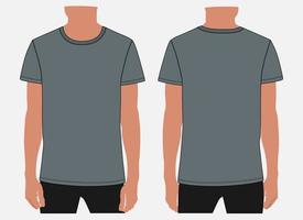 Kurzarm-T-Shirt-Vektor-Illustration-Mock-up-Vorlage für Männer und Jungen. vektor