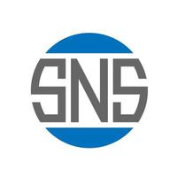 Sns-Brief-Logo-Design auf weißem Hintergrund. sns kreative initialen kreis logokonzept. sns Briefgestaltung. vektor