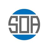 soa-Buchstaben-Logo-Design auf weißem Hintergrund. soa kreative initialen kreis logokonzept. Soa-Briefgestaltung. vektor