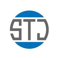 STJ-Brief-Logo-Design auf weißem Hintergrund. stj kreative initialen kreis logokonzept. stj Briefgestaltung. vektor