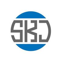 SKJ-Brief-Logo-Design auf weißem Hintergrund. skj kreative initialen kreis logokonzept. skj Briefgestaltung. vektor