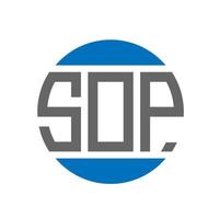 sop-Buchstaben-Logo-Design auf weißem Hintergrund. sop kreative Initialen Kreis Logo-Konzept. Sop-Briefgestaltung. vektor