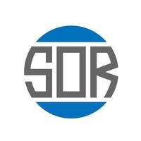 sor-Brief-Logo-Design auf weißem Hintergrund. sor kreative Initialen Kreis-Logo-Konzept. oder Briefgestaltung. vektor