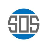 SOS-Brief-Logo-Design auf weißem Hintergrund. sos kreative initialen kreis logokonzept. sos Briefgestaltung. vektor