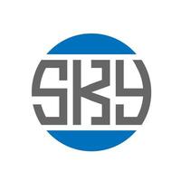 Sky-Brief-Logo-Design auf weißem Hintergrund. Himmel kreative Initialen Kreis-Logo-Konzept. Sky-Buchstaben-Design. vektor