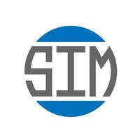 Sim-Brief-Logo-Design auf weißem Hintergrund. sim kreative initialen kreis logokonzept. Sim-Buchstaben-Design. vektor