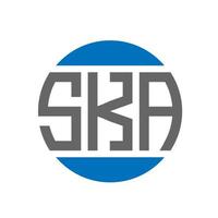 ska-Buchstaben-Logo-Design auf weißem Hintergrund. ska kreative Initialen Kreis Logo-Konzept. ska Briefgestaltung. vektor