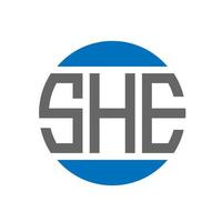 Sie schreiben Logo-Design auf weißem Hintergrund. sie kreative initialen kreis logokonzept. sie Briefgestaltung. vektor