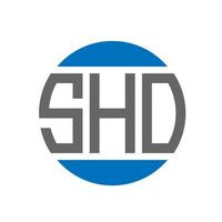 sho-Brief-Logo-Design auf weißem Hintergrund. sho kreative Initialen Kreis-Logo-Konzept. sho Briefgestaltung. vektor