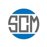 scm-Brief-Logo-Design auf weißem Hintergrund. scm kreative Initialen Kreis Logo-Konzept. scm-Briefgestaltung. vektor