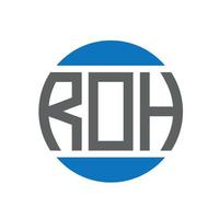 roh-Brief-Logo-Design auf weißem Hintergrund. roh kreative initialen kreis logokonzept. Roh-Brief-Design. vektor