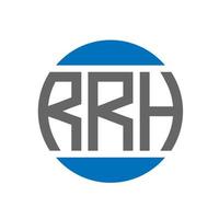 rrh-Buchstaben-Logo-Design auf weißem Hintergrund. rrh kreative initialen kreis logokonzept. rrh Briefgestaltung. vektor