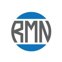 rmn-Brief-Logo-Design auf weißem Hintergrund. rmn kreative initialen kreis logokonzept. rmn Briefgestaltung. vektor