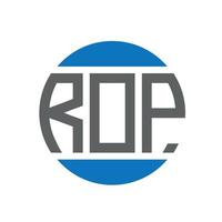 rop-Brief-Logo-Design auf weißem Hintergrund. rop kreative initialen kreis logo konzept. Rop-Buchstaben-Design. vektor