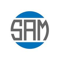 Sam-Brief-Logo-Design auf weißem Hintergrund. sam kreative Initialen Kreis Logo-Konzept. Sam-Brief-Design. vektor