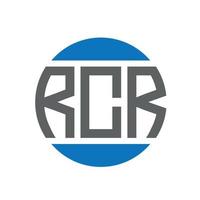 RCR-Brief-Logo-Design auf weißem Hintergrund. rcr kreative initialen kreis logokonzept. RCR-Briefgestaltung. vektor