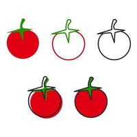 Vektor-Illustration. Tomatenfarbsymbol im flachen Stil. vektor