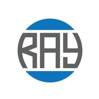 Ray-Brief-Logo-Design auf weißem Hintergrund. ray kreative Initialen Kreis Logo-Konzept. Ray-Buchstaben-Design. vektor
