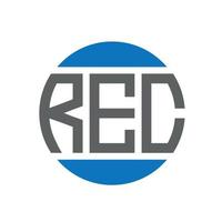 Rec-Brief-Logo-Design auf weißem Hintergrund. rec kreative Initialen Kreis Logo-Konzept. Rec-Briefgestaltung. vektor