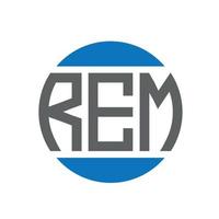 rem-Brief-Logo-Design auf weißem Hintergrund. rem kreative Initialen Kreis Logo-Konzept. rem Briefdesign. vektor