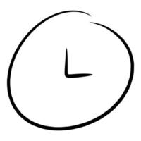 Zeitsymbol, Uhr. das thema sport, arbeit, aktivität usw. handgezeichnete vektorillustration. vektor