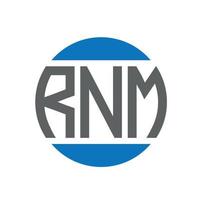 rnm-Brief-Logo-Design auf weißem Hintergrund. rnm kreative Initialen Kreis Logo-Konzept. rnm Briefgestaltung. vektor