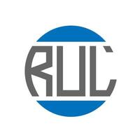 rul-Brief-Logo-Design auf weißem Hintergrund. rul kreative initialen kreis logo konzept. Regel Briefgestaltung. vektor