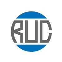 ruc-Brief-Logo-Design auf weißem Hintergrund. ruc kreative Initialen Kreis Logo-Konzept. ruc Briefgestaltung. vektor
