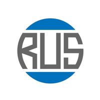 rus-Brief-Logo-Design auf weißem Hintergrund. rus kreative initialen kreis logokonzept. rus Briefgestaltung. vektor