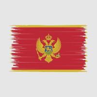 montenegro flagga borste vektor