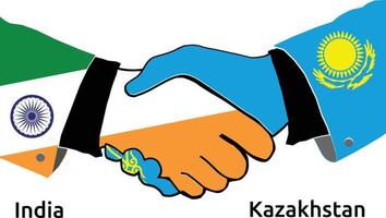 Indien-Handschlag mit Kasachstan beste Verwendung für Unternehmen oder Projekte vektor