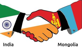 Indien-Handschlag mit der Mongolei beste Verwendung für Unternehmen oder Projekte vektor
