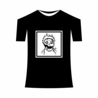 t-shirt-vorlage, front-, seiten-, rückansichtsmodell. Vektor-Eps-10-Illustration. Darin befindet sich ein Schädelkopf-Design vektor