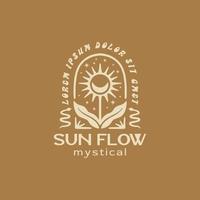 Designvorlage für das mystische Logo der Sonnenblume vektor