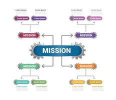 flödesschema element, träd diagram med kugghjul kugghjul begrepp. modern infographic design mall. vektor