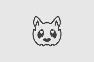 einfaches Pandakopf-Maskottchen. Säugetier-Fauna-Logo-Vektor vektor