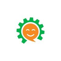 Smile Gear Bot Logo Icon Design Vektor