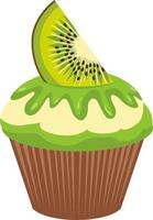 gott grön muffin av kiwi vektor