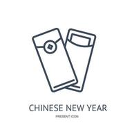 chinesisches neues Mondjahr dünne Linie Symbolkonzept. Vektor