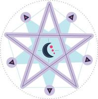 lila Pentagramm-Illustration vektor